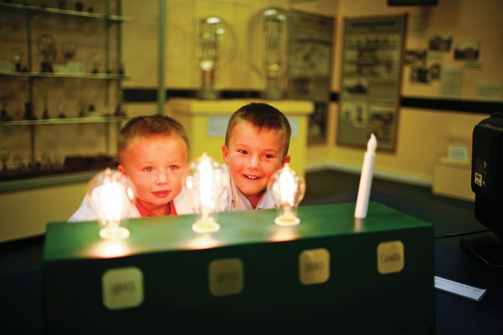 Light bulb installation at the Edison Museum. Photo © The Lee County Visitor & Convention Bureau
